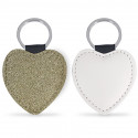 PORTACHIAVI PERSONALIZZATO ECO PELLE GLITTER A CUORE DORATO
