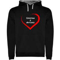 FELPA PERSONALIZZATA SAN VALENTINO CON NOMI CUORE