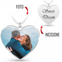 PENDENTE PERSONALIZZATO INCISIONE + FOTO FORMA DI CUORE
