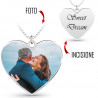 PENDENTE PERSONALIZZATO INCISIONE + FOTO FORMA DI CUORE