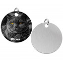 Medaglietta personalizzata con foto cane gatto rotonda
