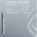 ADESIVO NEGOZIO VETRINA ORARI DI APERTURA STICKER VINILE BIANCO