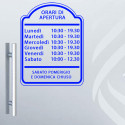 ADESIVO NEGOZIO VETRINA ORARI DI APERTURA VINILE SHOP BLU