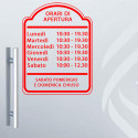 ADESIVO NEGOZIO VETRINA ORARI DI APERTURA VINILE SHOP ROSSO