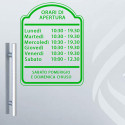 ADESIVO NEGOZIO VETRINA ORARI DI APERTURA VINILE SHOP VERDE