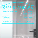 ADESIVO NEGOZIO VETRINA ORARI DI APERTURA VINILE CLOCK AZZURRO