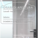 ADESIVO NEGOZIO VETRINA ORARI DI APERTURA VINILE CLOCK BIANCO