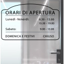 ADESIVO NEGOZIO VETRINA ORARI DI APERTURA VINILE CLOCK NERO