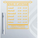 ADESIVO NEGOZIO VETRINA ORARI DI APERTURA VINILE PALIO ARANCIO