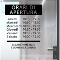 ADESIVO NEGOZIO VETRINA ORARI DI APERTURA VINILE ELEGANT NERO