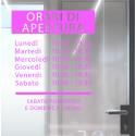 ADESIVO NEGOZIO VETRINA ORARI DI APERTURA VINILE ELEGANT ROSA