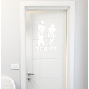 ADESIVO STICKERS TOILETTE BAGNO NEGOZIO VINILE UFFICIO BAR BIANCO