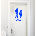 ADESIVO STICKERS TOILETTE BAGNO NEGOZIO VINILE UFFICIO BAR BLU