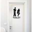 ADESIVO STICKERS TOILETTE BAGNO NEGOZIO VINILE UFFICIO BAR NERO