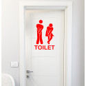 ADESIVO STICKERS TOILETTE BAGNO NEGOZIO VINILE UFFICIO BAR ROSSO