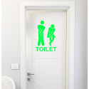 ADESIVO STICKERS TOILETTE BAGNO NEGOZIO VINILE UFFICIO BAR VERDE