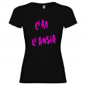 T-SHIRT DONNA PERSONALIZZATA C'HO L'ANSIA COLORE NERO