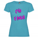 T-SHIRT DONNA PERSONALIZZATA C'HO L'ANSIA COLORE TURCHESE