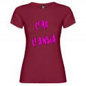 T-SHIRT DONNA PERSONALIZZATA C'HO L'ANSIA COLORE BORDEAUX