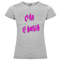 T-SHIRT DONNA PERSONALIZZATA C'HO L'ANSIA COLORE GRIGIO