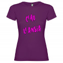 T-SHIRT DONNA PERSONALIZZATA C'HO L'ANSIA COLORE VIOLA