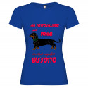 T-SHIRT PERSONALIZZATA DONNA CON BASSOTTO COLORE BLU ROYAL