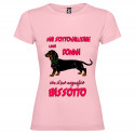 T-SHIRT PERSONALIZZATA DONNA CON BASSOTTO COLORE ROSA