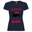 T-SHIRT PERSONALIZZATA DONNA CON BASSOTTO COLORE BLU NAVY