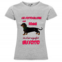 T-SHIRT PERSONALIZZATA DONNA CON BASSOTTO COLORE GRIGIO