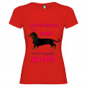 T-SHIRT PERSONALIZZATA DONNA CON BASSOTTO COLORE ROSSO