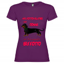 T-SHIRT PERSONALIZZATA DONNA CON BASSOTTO COLORE VIOLA