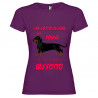 T-SHIRT PERSONALIZZATA DONNA CON BASSOTTO COLORE VIOLA