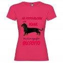 T-SHIRT PERSONALIZZATA DONNA CON BASSOTTO COLORE FUCSIA