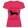 T-SHIRT PERSONALIZZATA DONNA CON BASSOTTO COLORE FUCSIA
