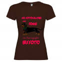 T-SHIRT PERSONALIZZATA DONNA CON BASSOTTO COLORE MARRONE