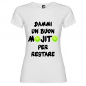 T-SHIRT DONNA PERSONALIZZATA DIVERTENTE MOJITO COLORE BIANCO