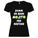 T-SHIRT DONNA PERSONALIZZATA DIVERTENTE MOJITO COLORE NERO