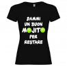 T-SHIRT DONNA PERSONALIZZATA DIVERTENTE MOJITO COLORE NERO