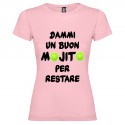 T-SHIRT DONNA PERSONALIZZATA DIVERTENTE MOJITO COLORE ROSA