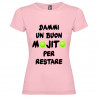T-SHIRT DONNA PERSONALIZZATA DIVERTENTE MOJITO COLORE ROSA