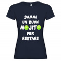 T-SHIRT DONNA PERSONALIZZATA DIVERTENTE MOJITO COLORE BLU