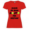 T-SHIRT DONNA PERSONALIZZATA DIVERTENTE MOJITO COLORE ROSSO