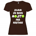T-SHIRT DONNA PERSONALIZZATA DIVERTENTE MOJITO COLORE MARRONE