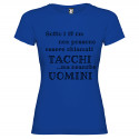 T-SHIRT DONNA PERSONALIZZATA UOMINI E TACCHI COLORE BLU ROYAL