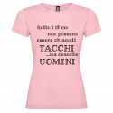 T-SHIRT DONNA PERSONALIZZATA UOMINI E TACCHI COLORE ROSA