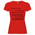 T-SHIRT DONNA PERSONALIZZATA UOMINI E TACCHI COLORE ROSSO