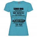 T-SHIRT DONNA PERSONALIZZATA FIGLIA VIZIATA COLORE TURCHESE