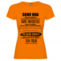 T-SHIRT DONNA PERSONALIZZATA FIGLIA VIZIATA COLORE ARANCIO