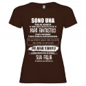 T-SHIRT DONNA PERSONALIZZATA FIGLIA VIZIATA COLORE MARRONE
