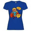 T-SHIRT DONNA PERSONALIZZATA SUPER MUM MAMMA COLORE BLU ROYAL